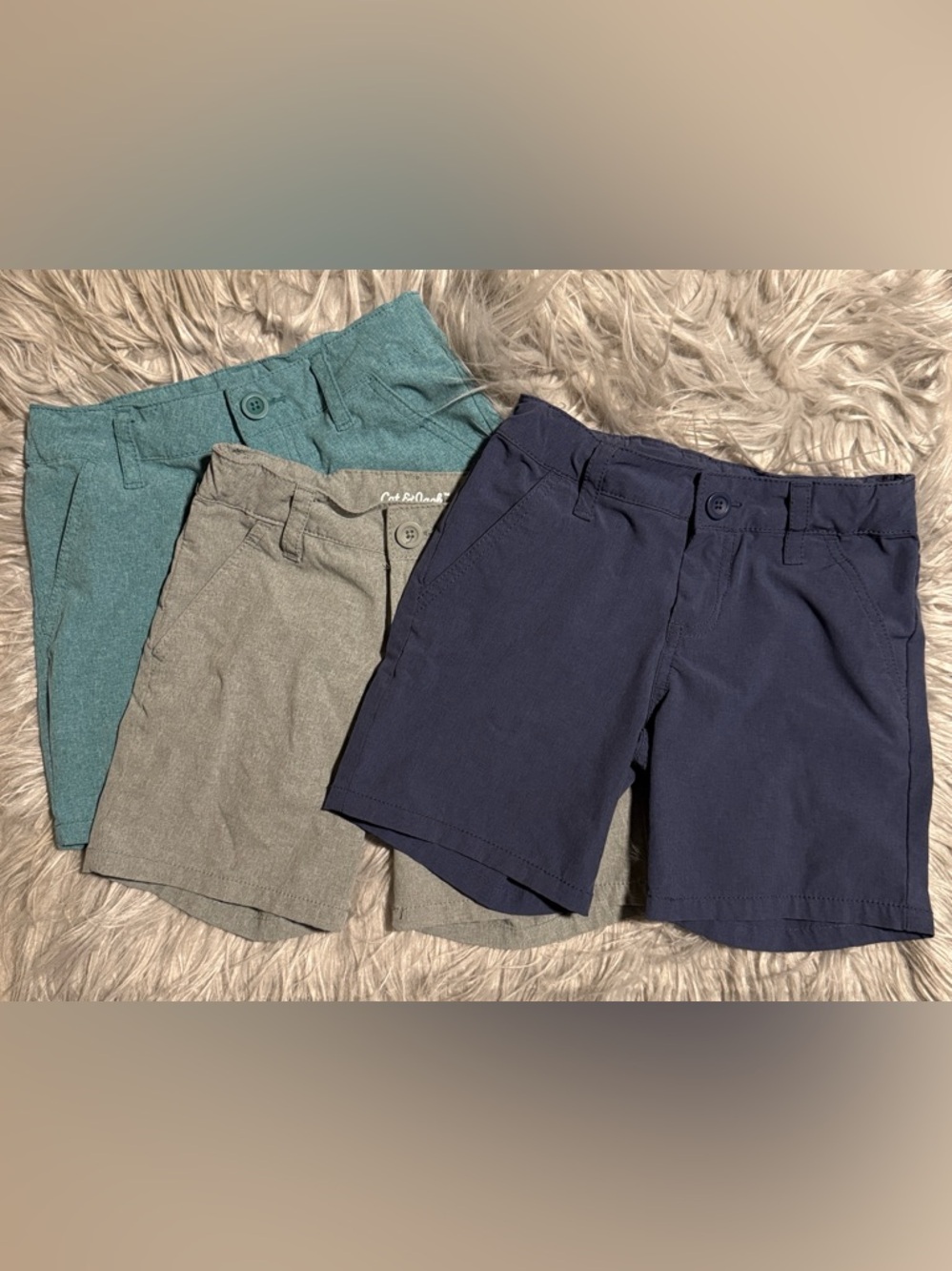 Cat & Jack Boys 3-Pack Shorts in Teal, Gray, Navy